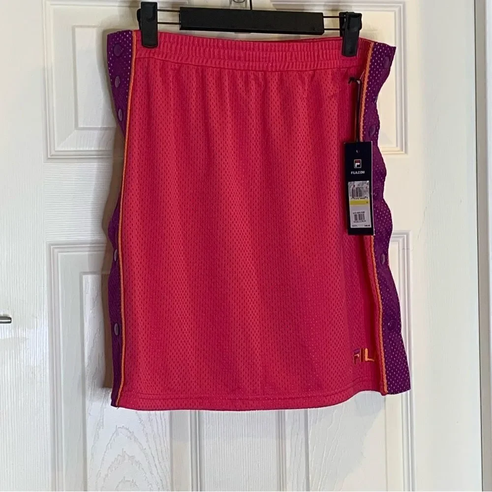 Fila Miriam Tearaway Athletic Mesh Mini Skirt Pink/Purple Women’s Size Medium